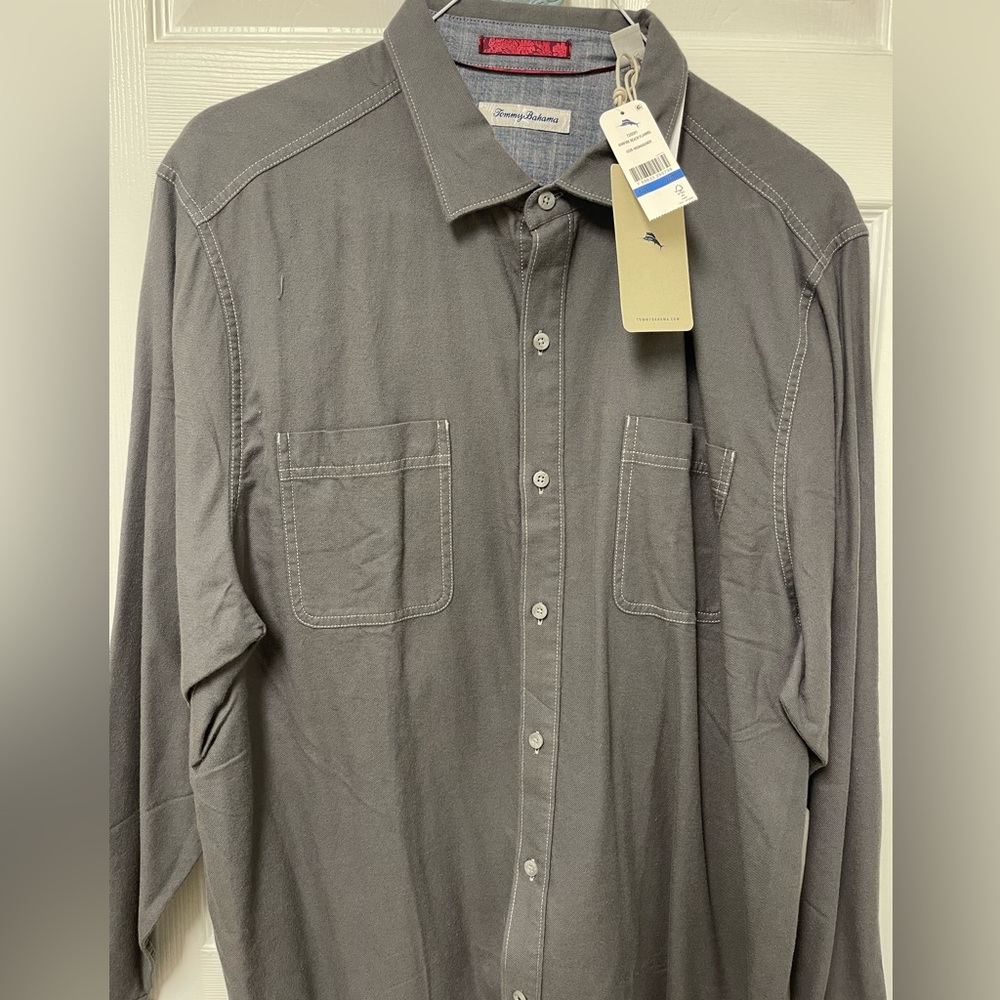 Tommy Bahama Bonfire Beach Flannel. Color Weimaraner. New. Org. $98